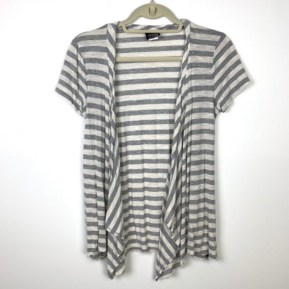 THX Thanx Collection Short Sleeve Striped Cardigan